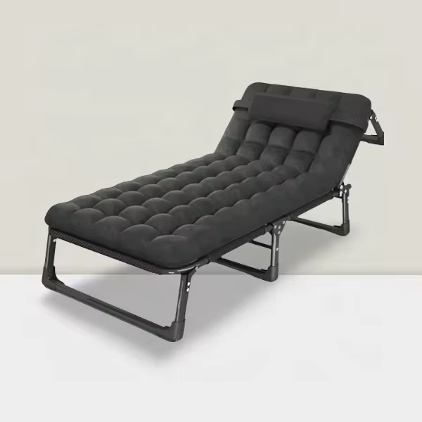 Lit Pliant de Camping Extérieur Robuste avec Matelas