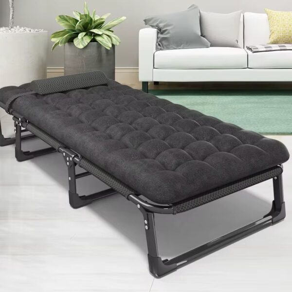 Lit Pliant de Camping Extérieur Robuste avec Matelas