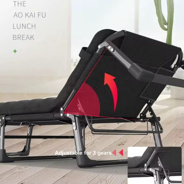 Lit Pliant de Camping Extérieur Robuste avec Matelas