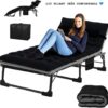 Lit Pliant de Camping Extérieur Robuste avec Matelas