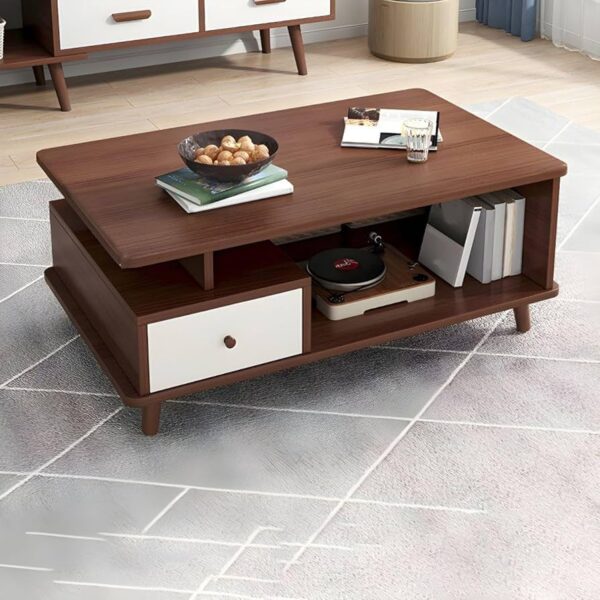 Table Basse en Bois avec Tiroir