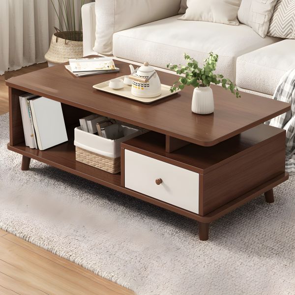 Table Basse en Bois avec Tiroir