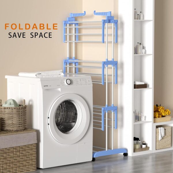 3 Séchoir à Linge Pliable 4 Niveaux